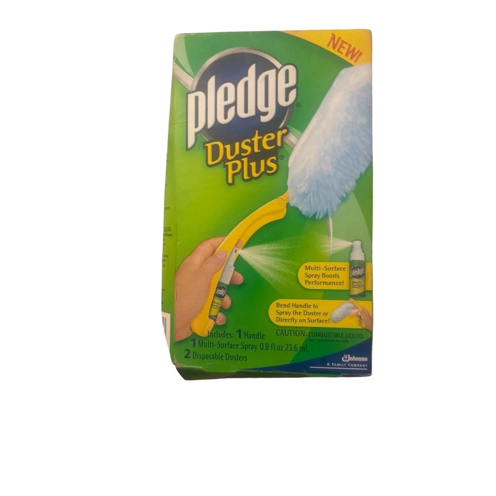 PLEDGE DUSTER Plus M1 Handle 2 Disposable Dusters 1 Multi-Surface Spray NEW NOS